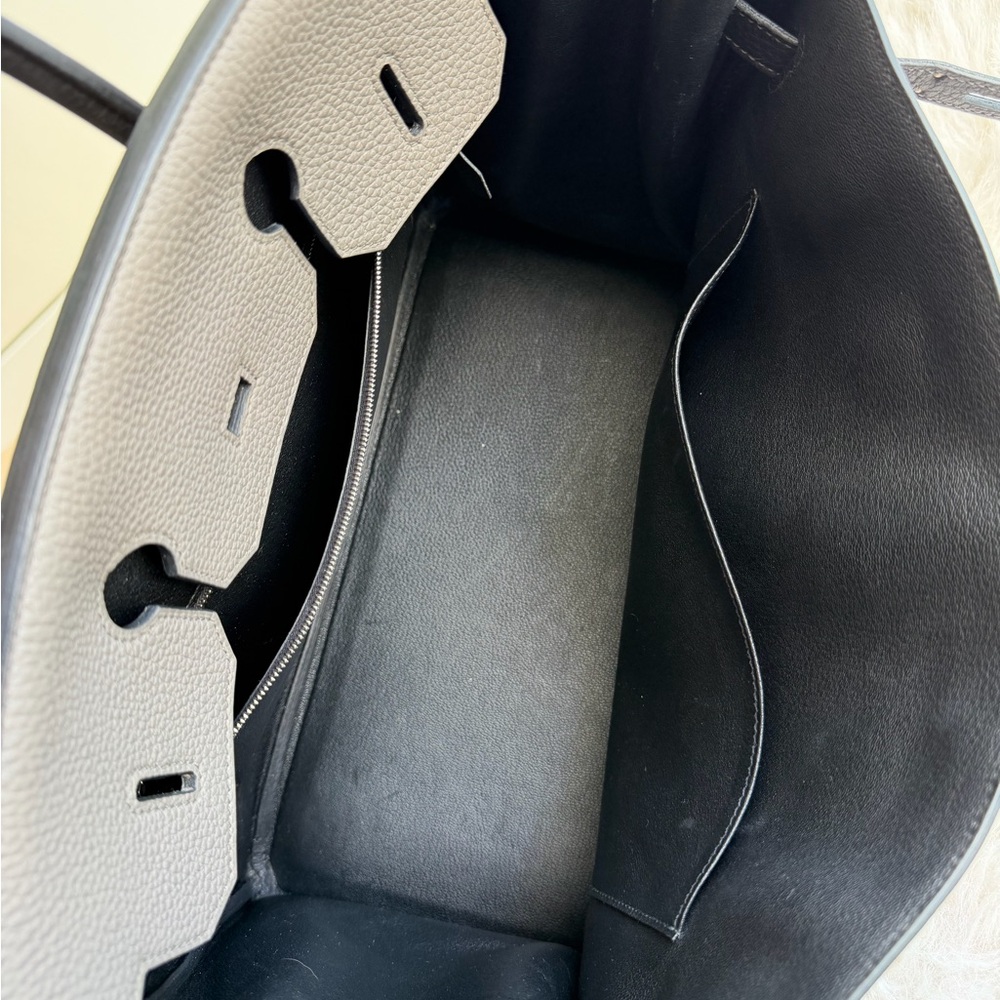 Hermès B35 Togo Two-Tone Etain Black Birkin - Picture 5 of 11